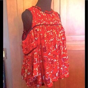 Cold shoulder red floral top